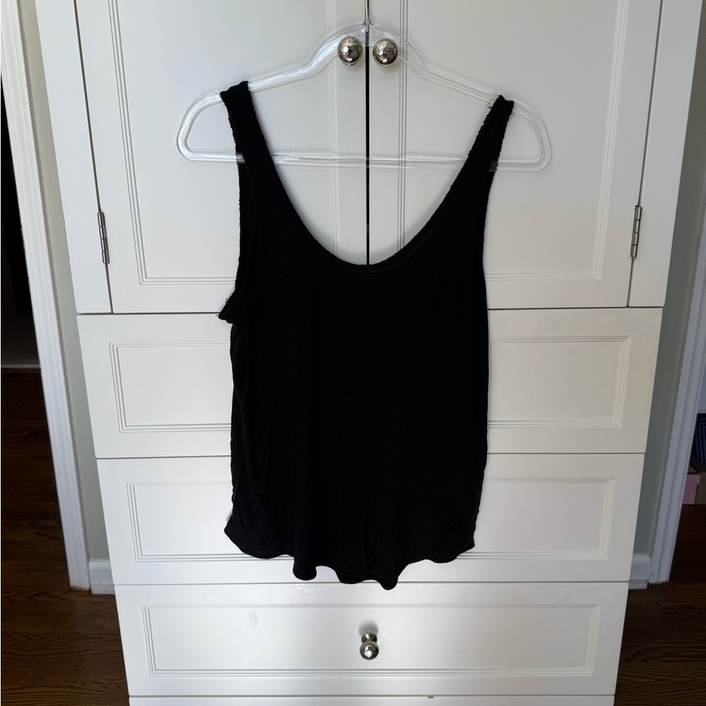 Wilfred by Aritzia Black Loose Fitting Tank Top 100% Rayon  Size: Small